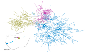 Network map identified through Organizational Network Analysis