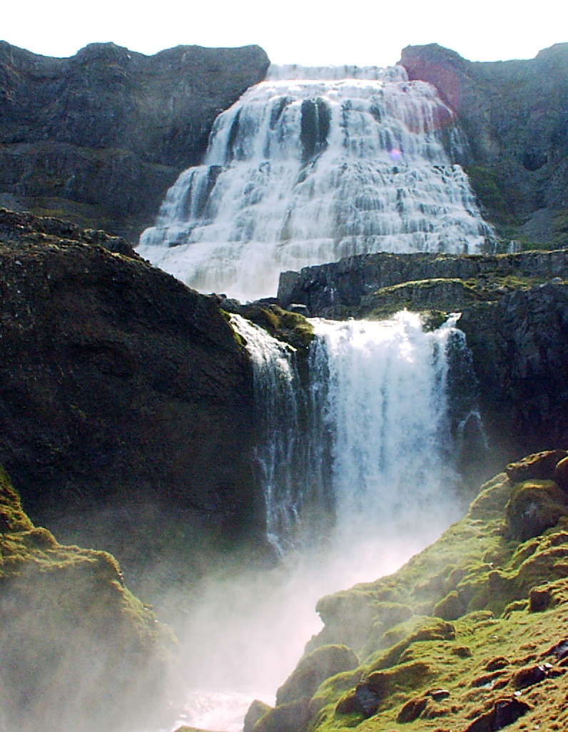 Waterfall cascading in Iceland's Westfjords region