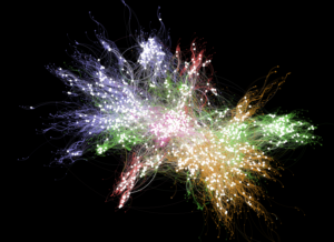 Network diagram of light fibers