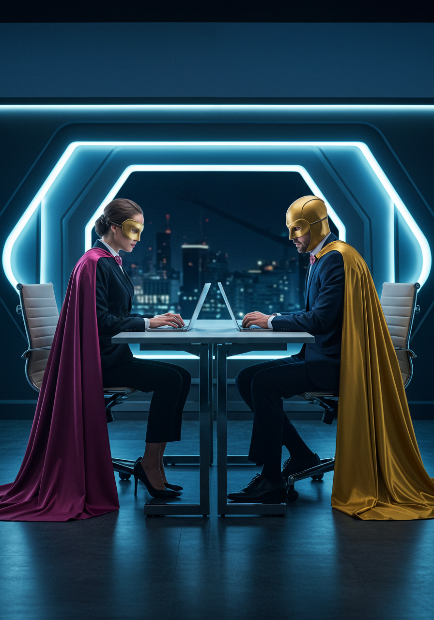 A conversation in the future (AI image)