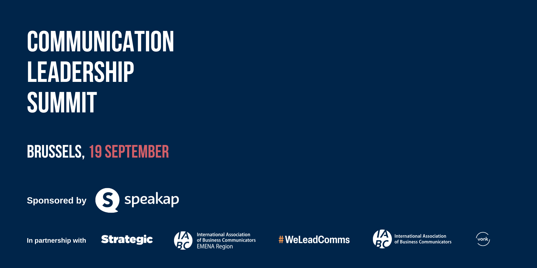 Communication Leadership Summit, Brussels, 19 September