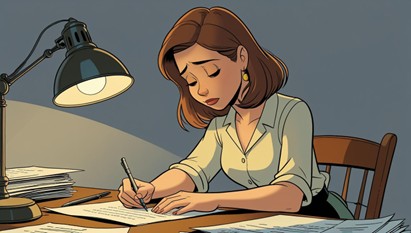 Communication pro writing a sad message