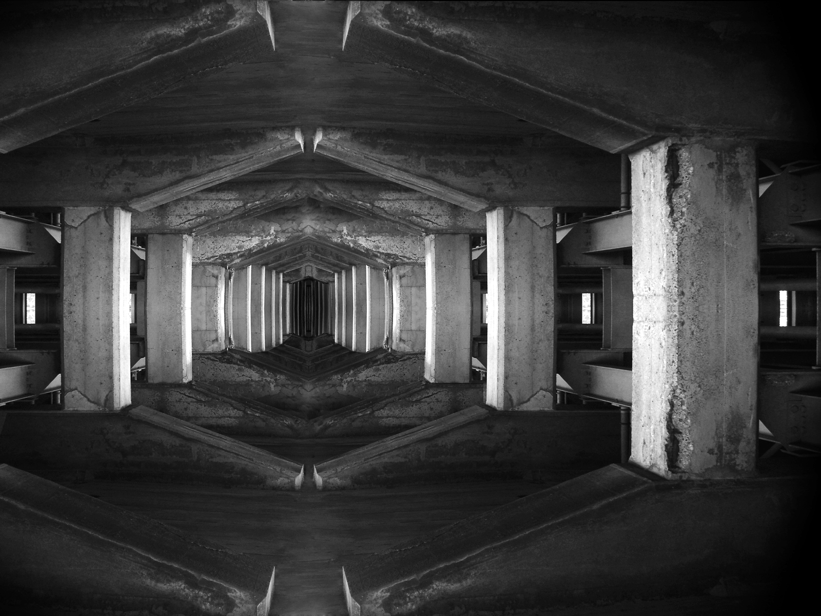 black and white visual symbolizing an "echo chamber"
