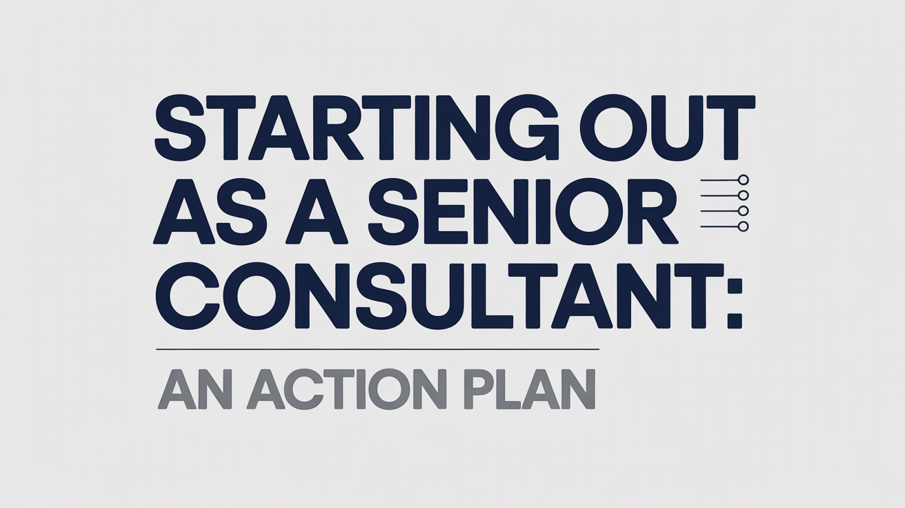 Starting out as a senior consultant - an action plan