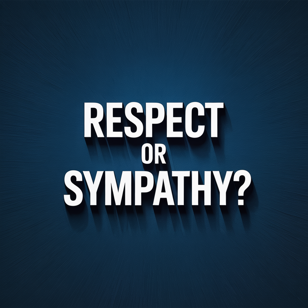 "Respect or Sympathy" in white letters against a navy blue background