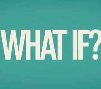 "What If?" against teal background